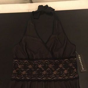 Sheer black halter dress
